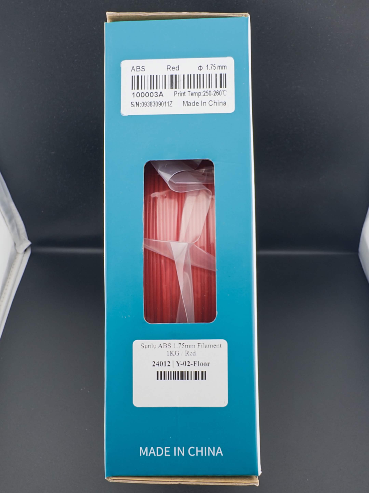 SUNLU ABS Red 1.75mm 1kg sealed filament in original box