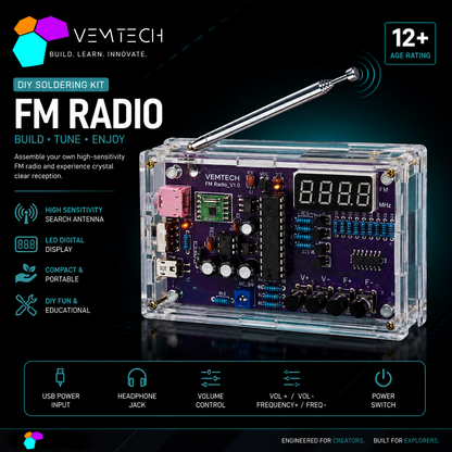 DIY FM Radio Soldering Kit - Educational Electronics Project