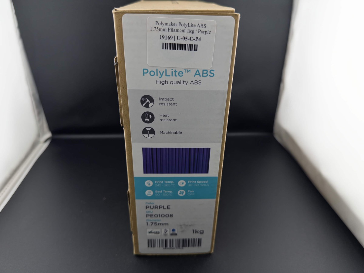 Polymaker PolyLite ABS Purple 1.75mm 1kg original packaging and label